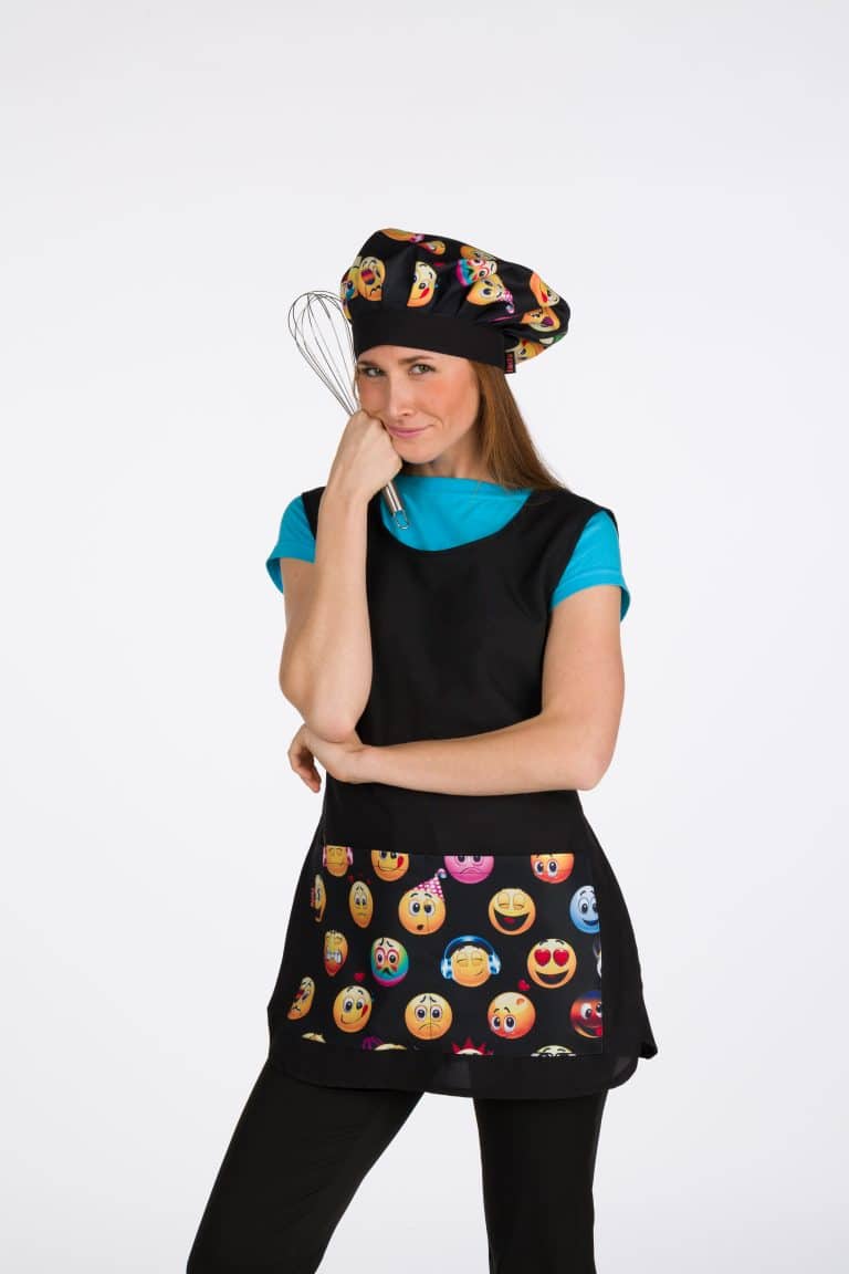 Equipacion para cocinera estampado con emojis Punt de Vista