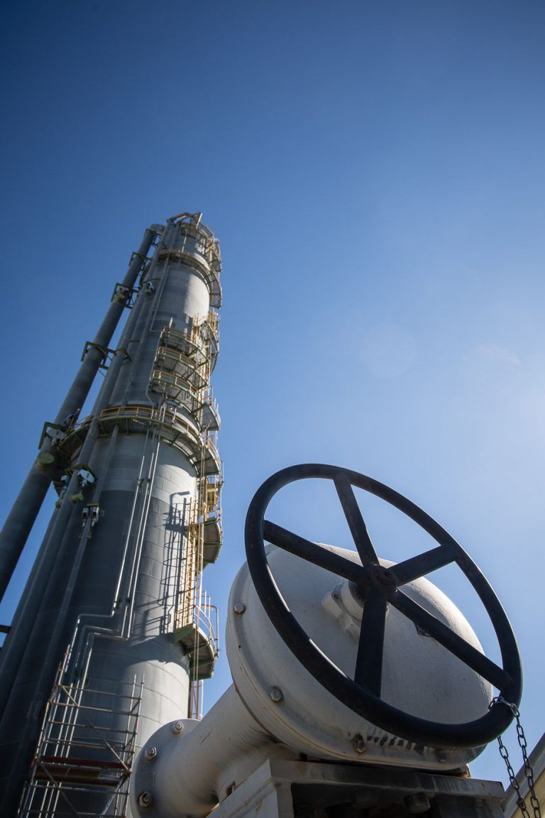 Fotografia industrial valvula realizada en BASF planta BSP