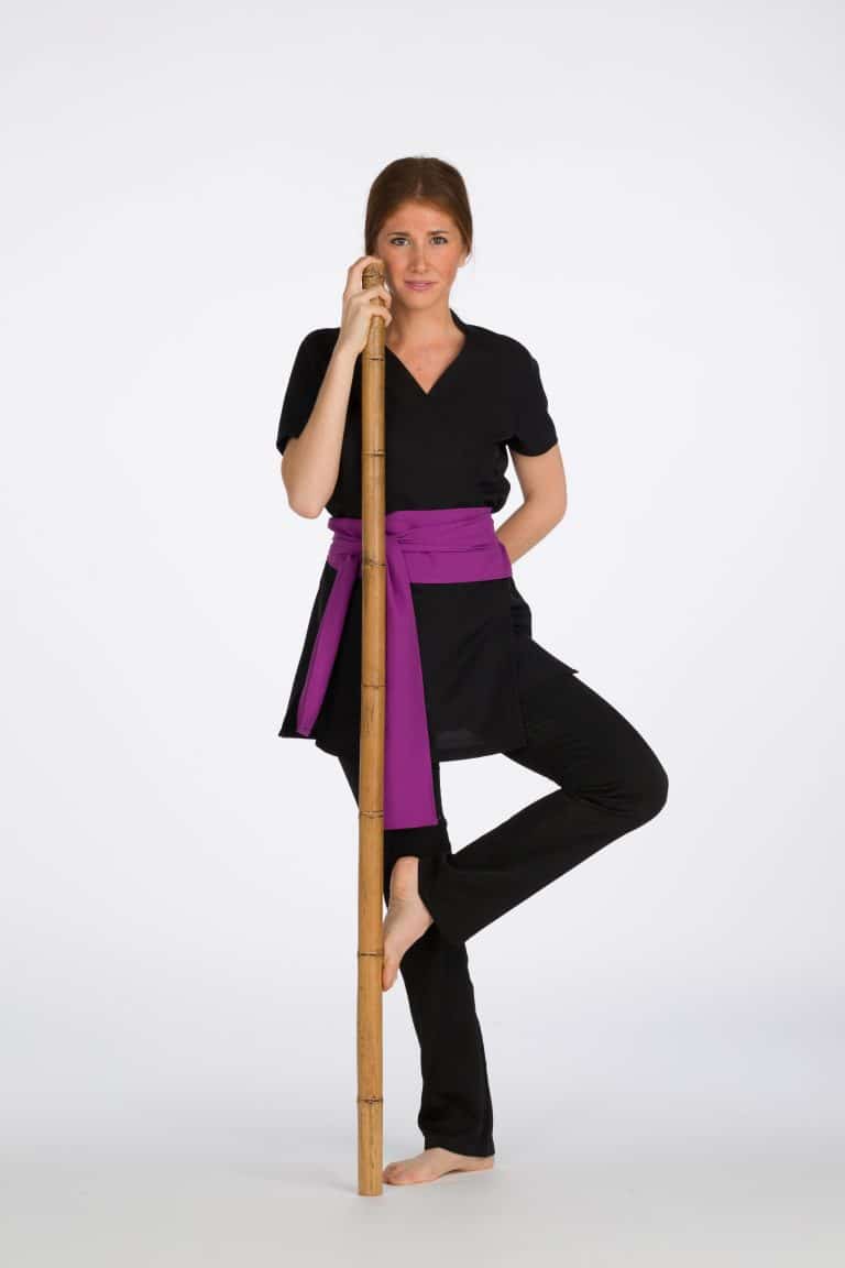 Kimono Negro con cinto violeta para artes marciales